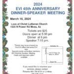 EVI 45th Anniversary Dinner-Speaker Meeting